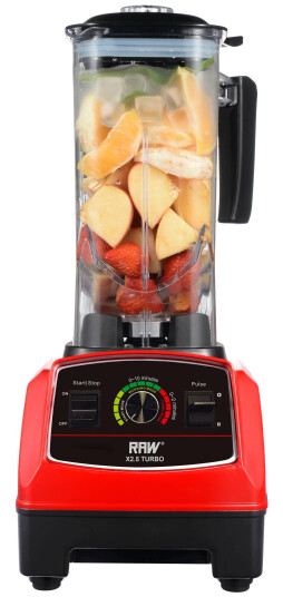 RAW Blender X 2,5 Turbo 1800W Rød med 2,2L Kanne og BPA-fritt Design