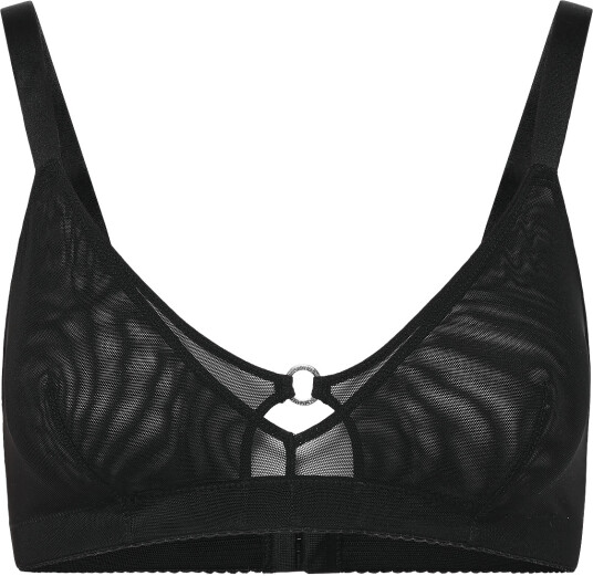 Understatement Underwear Mesh Double Triangle Bralette+   Black   L