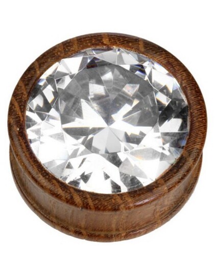 Diamond Wood Organisk Piercing Plugg Strl 22 mm