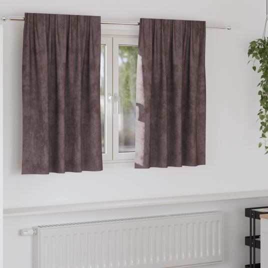  Gardin med gardiner 2 pcs Brun 140 x 140 cm Fløyel