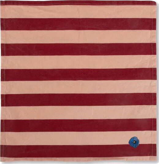 Byon Leya stripe serviett 45 x 45 cm 2 pakning Rød rosa