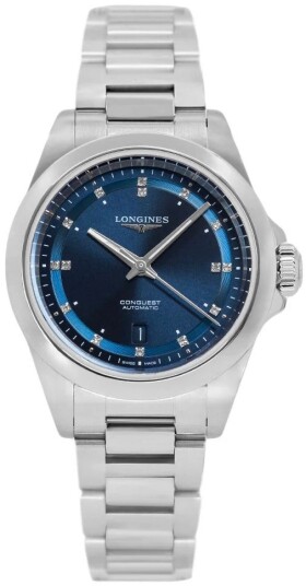 Longines Dameklokke L3.320.4.97.6 Conquest Blå/Stål Ø30 mm