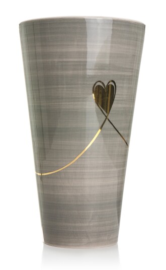 Madame® Vase grå m/gullhjerte Ø:13 H:23cm