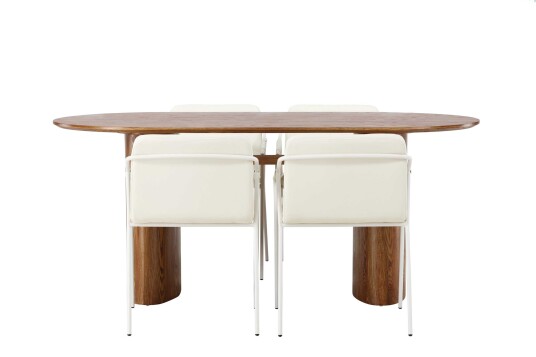 Venture Design Isolde & Tvist spisegruppe Beige/natur 4 stoler & bord 180 x 90 cm