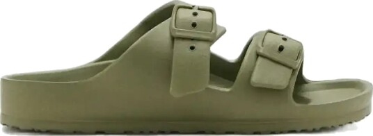 Mango Rubberised Buckle Sandals Khaki green 36