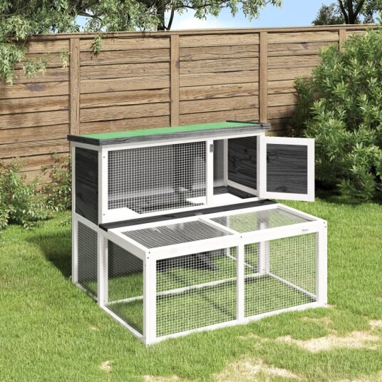 Vidaxl Kaninbur Grå 102X90X84.5 cm Heltre Furu