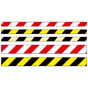 Hindermarkering med refleks  50 mm x 1 m  Sort/ gul farge   