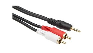 Minijack til RCA kabel 2m (sort)