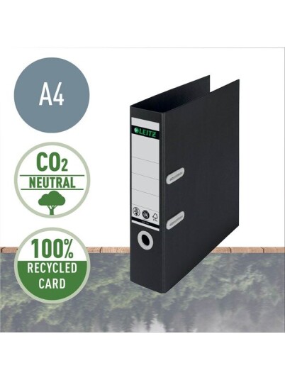 Leitz 180  Recycle Brevordner, A4, 80mm, sort