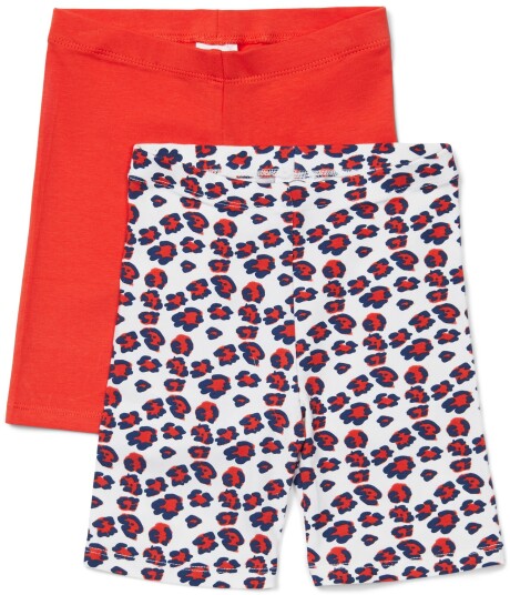 Luca &  Lola Agnese Sykkelbukse 2-Pack Red/White 110-116