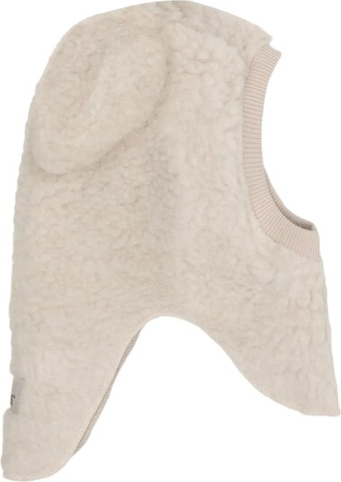 Huttelihut Balaclava Ears Wool Teddy - CEMENT - 50\12/24M