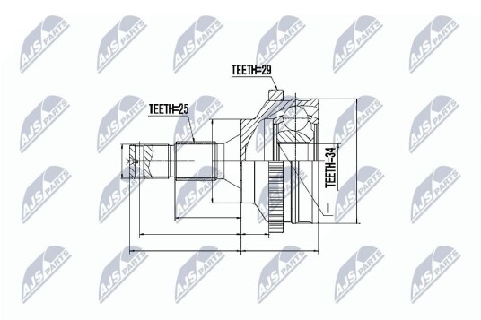 Nty Drivknute drivaksel NTY NPZ CT 010
