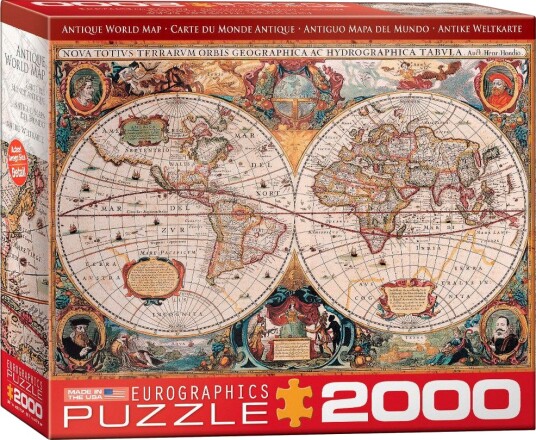 Eurographics Puslespill - 2000 brikker - Antikt verdenskart
