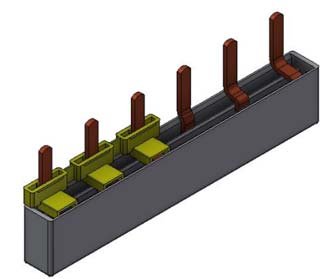Samleskinne for OV/Overspenningsvern 3P 6-moduler