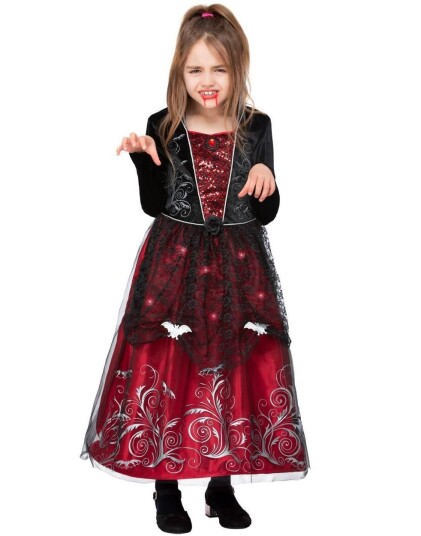 Light Up Vampiress Deluxe Vampyrkostyme med Lys til Barn Light Up Vampiress Deluxe Vampyrkostyme med Lys til Barn
