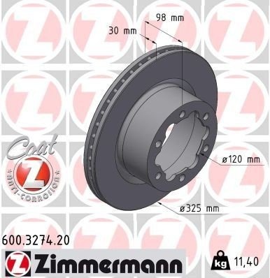 ZIMMERMANN 600.3274.20 Bremseskive