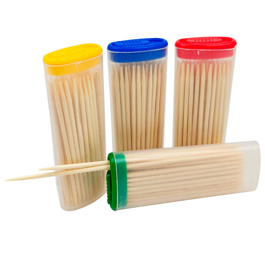 Bambus Tre Tannpirkere ENGER 75 pcs. Dispenser Lettere form