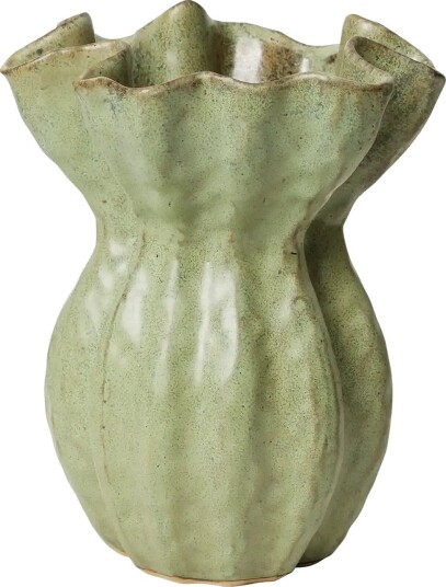 Broste Copenhagen Cori Vase - GREEN - W 19.2 cm