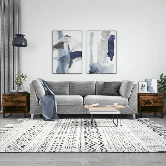 Salongbord 2 stk røkt eik 50x46x50 cm konstruert tre 8721012112469