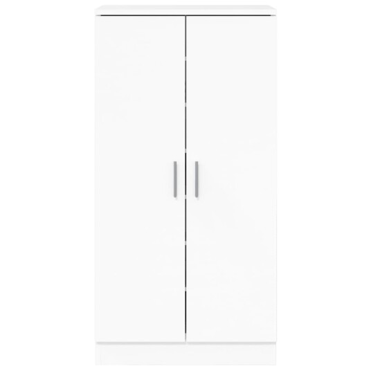 vidaXL Skoskap h?yglans hvit 55x35x108 cm konstruert tre
