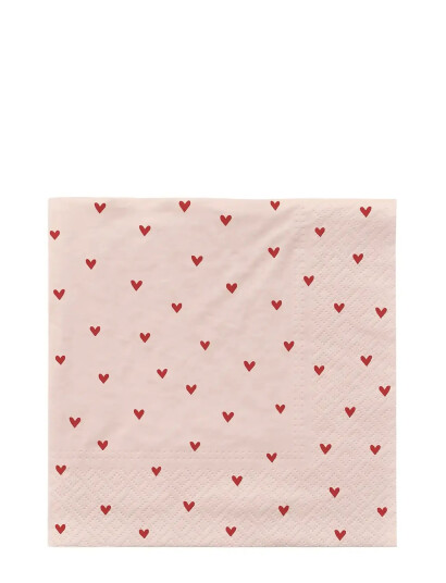 Broste Copenhagen Amor Paper Napkin Pink L33CM Broste Copenhagen Amor Paper Napkin Pink L33CM