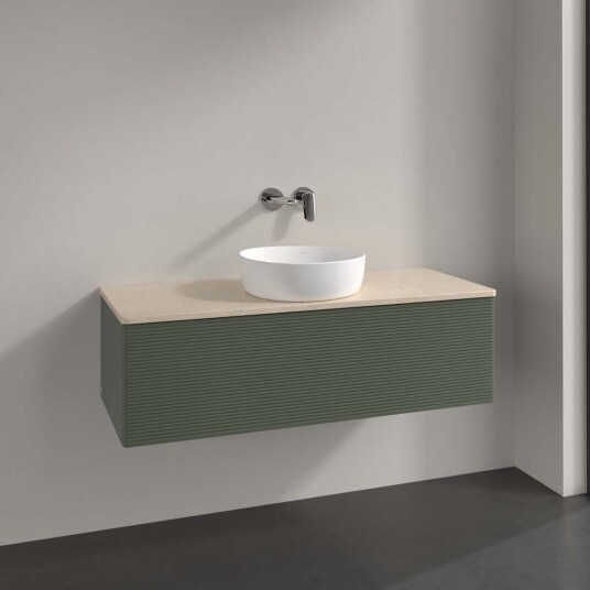 Villeroy & Boch Antao Servantskap med 1 skuff 120x50x36 cm u/lys Grønn Matt/Crème