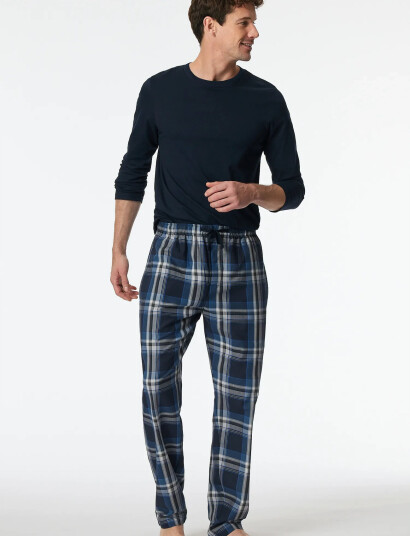 Schiesser Long Pants - Navy - XXXL