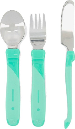 Twistshake | Twistshake Learn Cutlery Stainless Steel 12+M Pastel Green | ONE SIZE