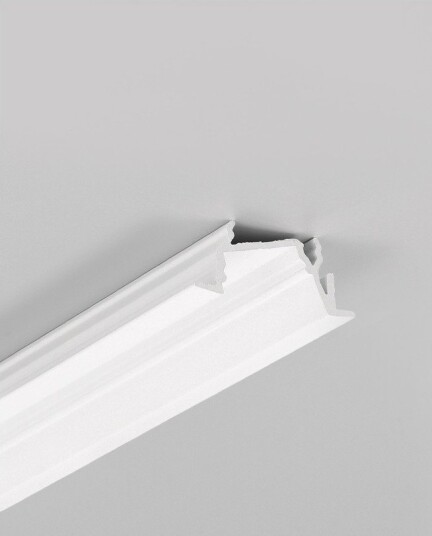 Topmet 2m aluprofil DIAGONAL14 F/TY Hvit lakkert innfelt LED skinne
