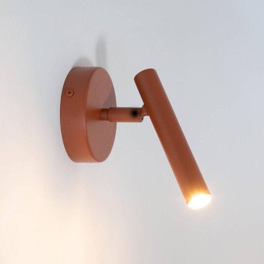 Sigma Vegglampe Sopel teglrød 1 lyskilde stål høyde 15 cm