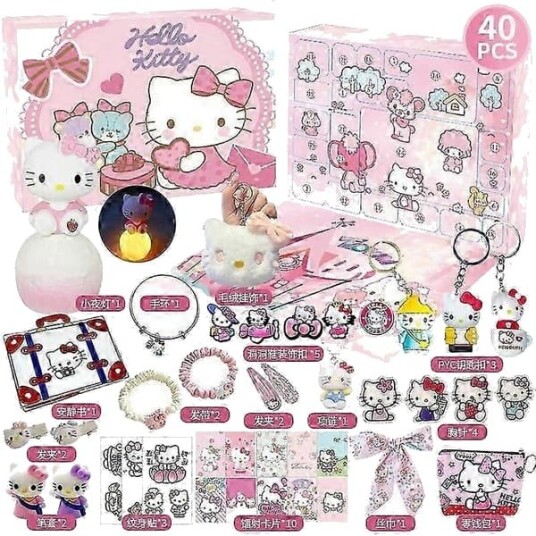 2025 Adventskalender Sanrio HelloKitty Kalender Blind Box 24 dager nedtelling til jul gave