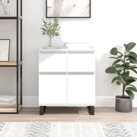  Skjenk hvit 60x35x70 cm konstruert tre
