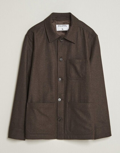 Filippa K Taylor Flannel Overshirt Walnut Brown