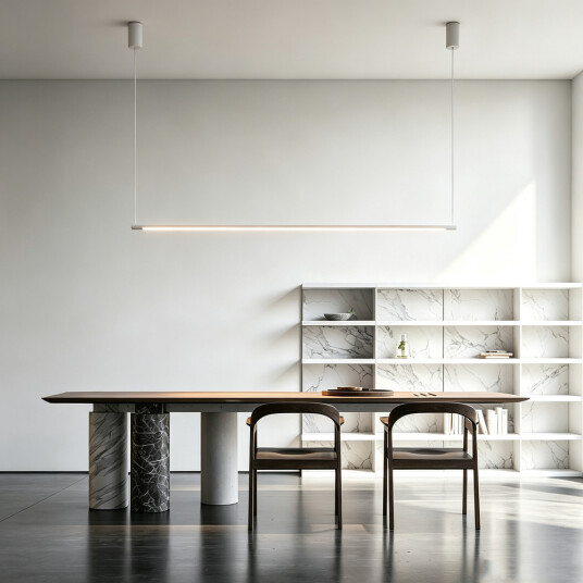 126cm dimbar spisestuelampe Hvit 18W LED inkl. wireoppheng Dimbar : Dimbar Kulør : Varm