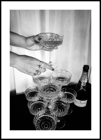 Champagne Glasses Pyramid Plakat Plakat / 100x150cm