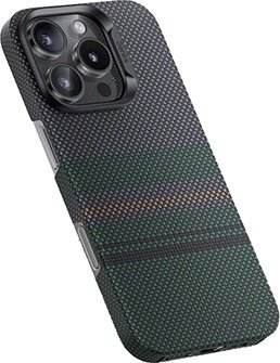 iPhone 16 Pro Max Benks Kevlar Aramid Fiber-deksel - MagSafe-kompatibel - Grå / grønn