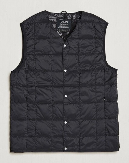 TAION V Neck Lightweight Down Vest Black