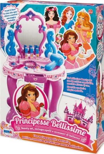 RS Toys Prinsesse Beauty-sett med speil og tilbehør, lys og lyd Speil 67cm, batteridrevet 5+ år
