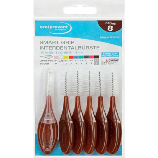 Interdentalbørster ORAL PREVENT 6 pcs. Smart Grip 1,5 mm ISO 8 Interdentalbørster ORAL PREVENT 6 pcs. Smart Grip 1,5 mm ISO 8