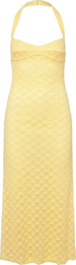 Bardot Mariko Halter Neck Midi Dress   Yellow   38