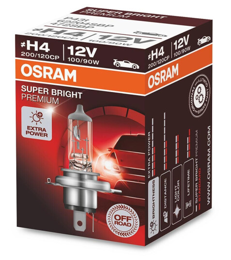 Osram Super Bright Premium H4 halogenpære