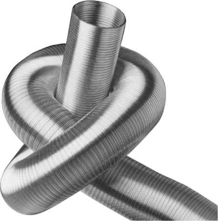 Lindab Flexslange Srfc 80 Af 2X0,7 Mm Aluminiumsplade. Længde 5 M, Komprimeret Ca. 1,20 M, Max. 200°C.