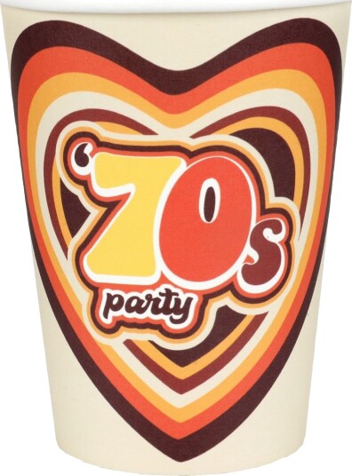 10 stk Pappkrus 270 ml 70`s Party