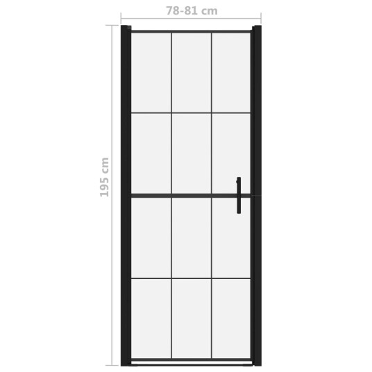 Dusjdør herdet glass 81x195 cm svart
