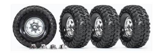 Traxxas 8183X Tires & Wheels 1.9" Resto-Mod for 8255A Axle 4 Traxxas 8183X Tires & Wheels 1.9" Resto-Mod for 8255A Axle 4