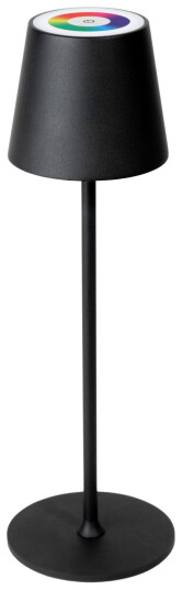 Platinet PTL44RGB LED bordlampe vanntett oppladbar RGB svart IP44