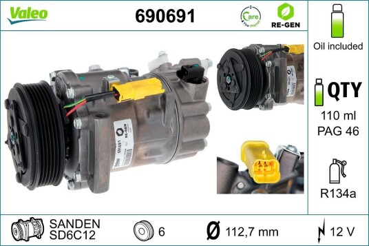 AC-kompressor VALEO 690691