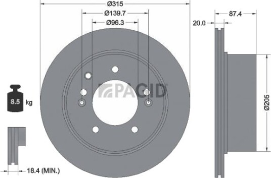 PAGID 54474N Bremseskive