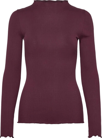 Rosemunde Rwpearl Silk Ls T Shirt Burgundy XS