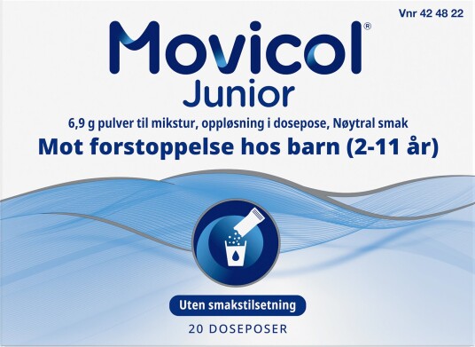 Movicol Junior pulver til mikstur doseposer nøytral smak 20 stk